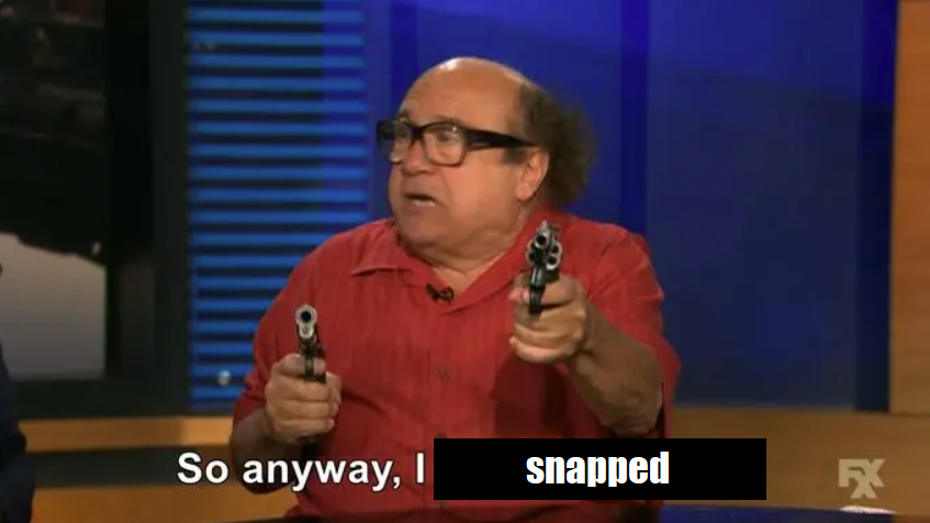 Frank Reynolds knew it was time to snap.